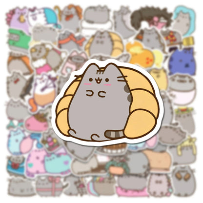 50PCS Cute Kawaii Chunky Cat Stickers Aesthetic Decals DIY Stationery Scrapbook Phone Diary Graffiti Waterproof Cute Sticker Toy