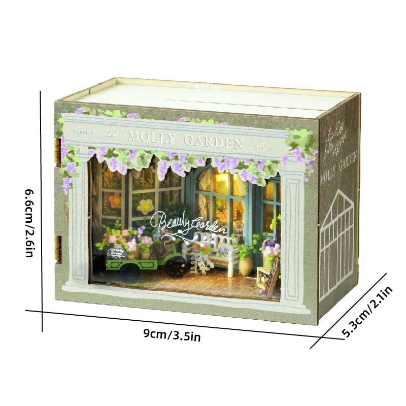 DIY Miniature Doll House 3D Puzzle Small House Assembly Building Model Kit Toys Home With Furniture Lighting Wooden Crafts Gifts