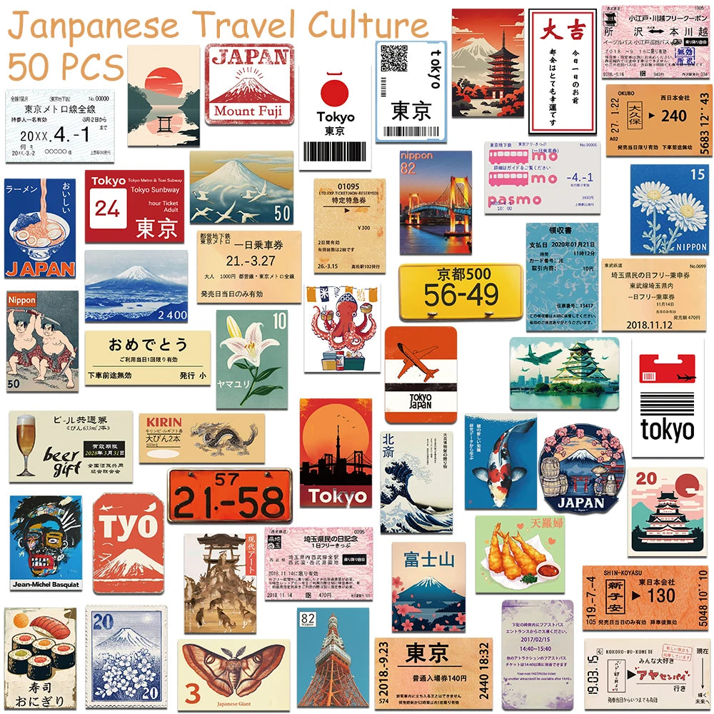 Japan Travel Deco Stickers