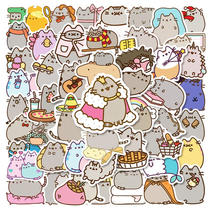 50PCS Cute Kawaii Chunky Cat Stickers Aesthetic Decals DIY Stationery Scrapbook Phone Diary Graffiti Waterproof Cute Sticker Toy